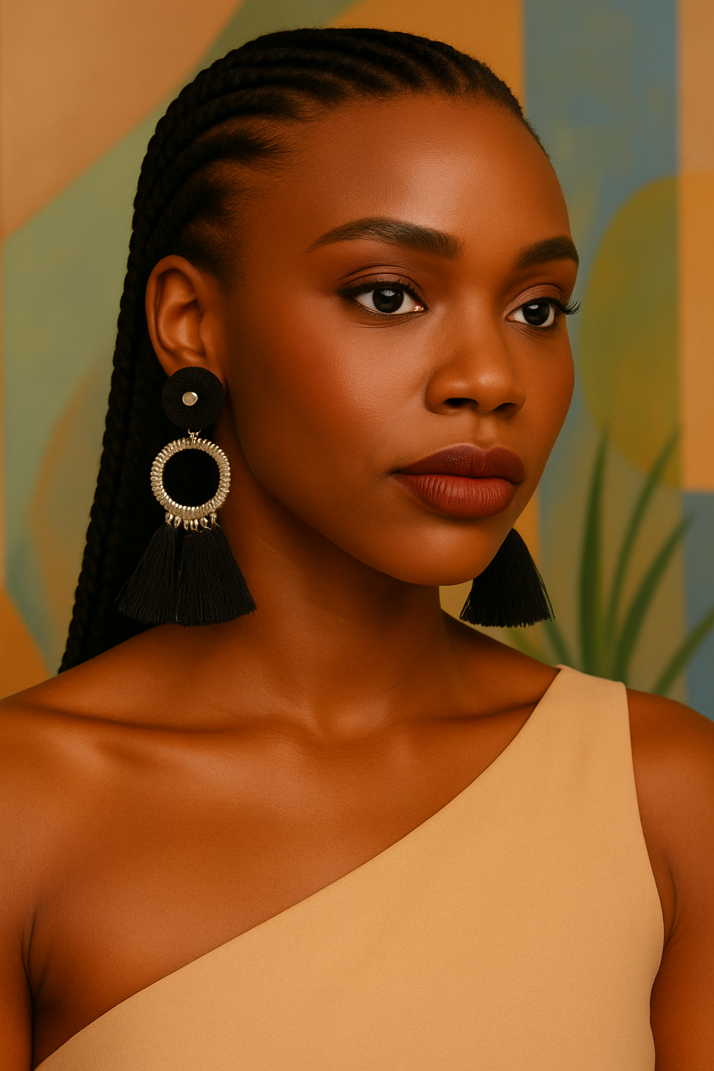 Barcelona Baby Black Fringe Statement Earrings