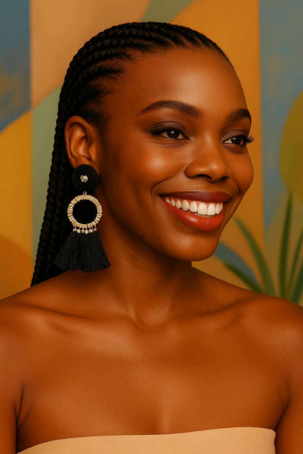 Barcelona Baby Black Fringe Statement Earrings