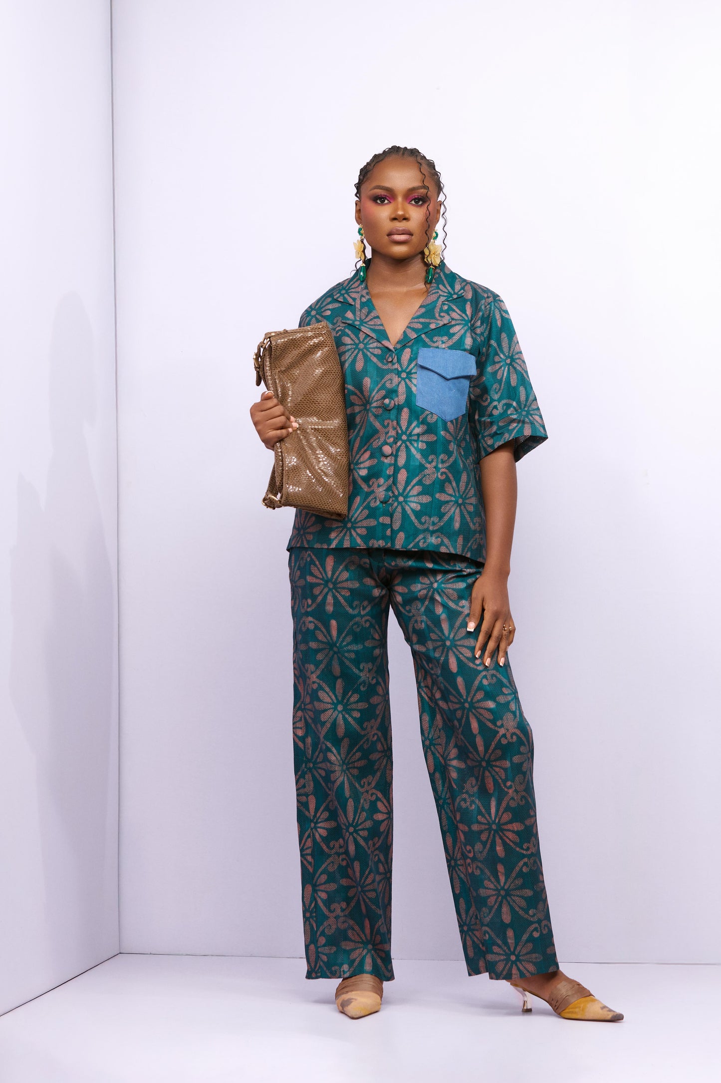 Ola Pant Set (Hand-Dyed) - Green