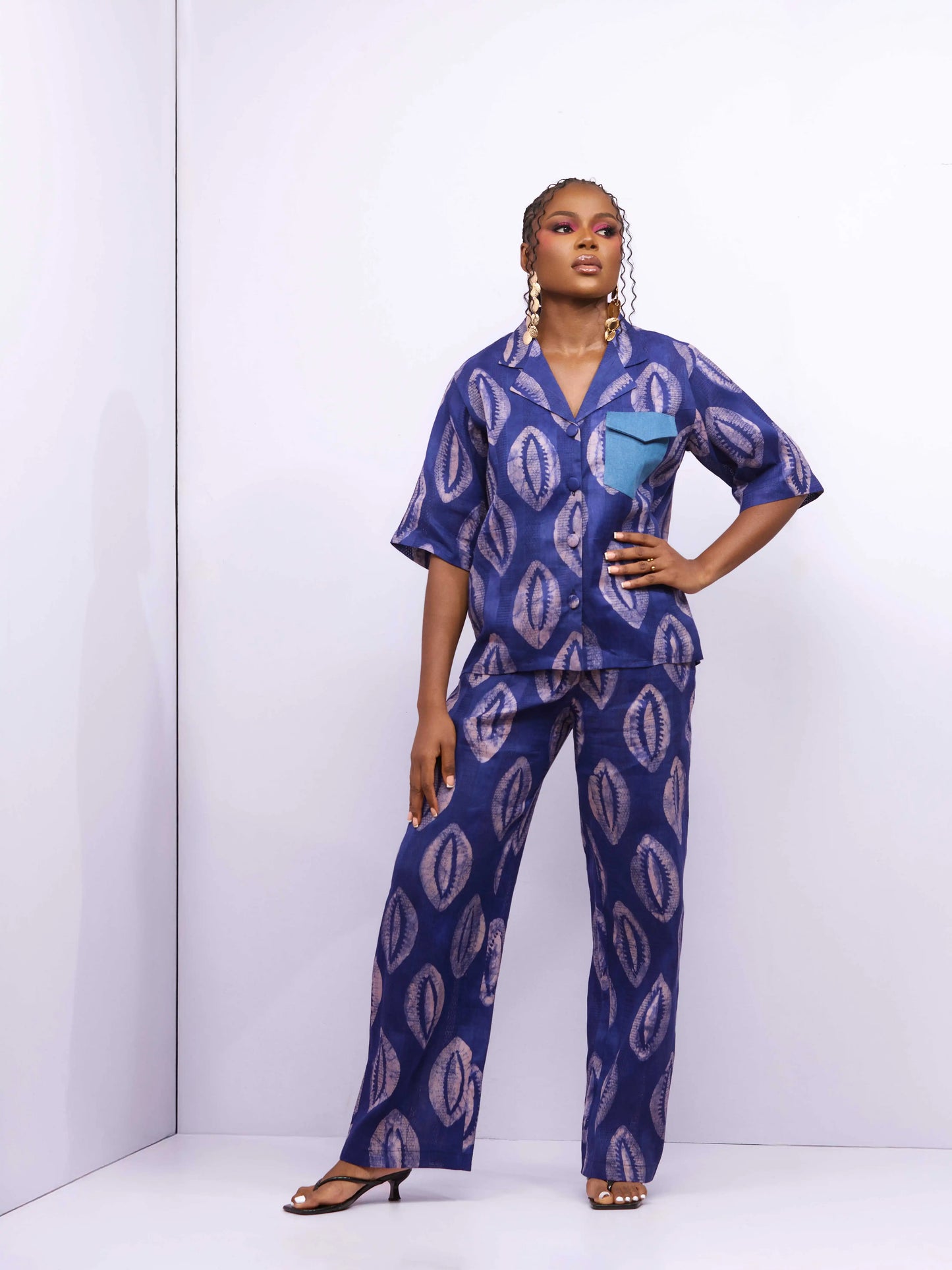 Ola Pant Set (Hand-Dyed) - Blue