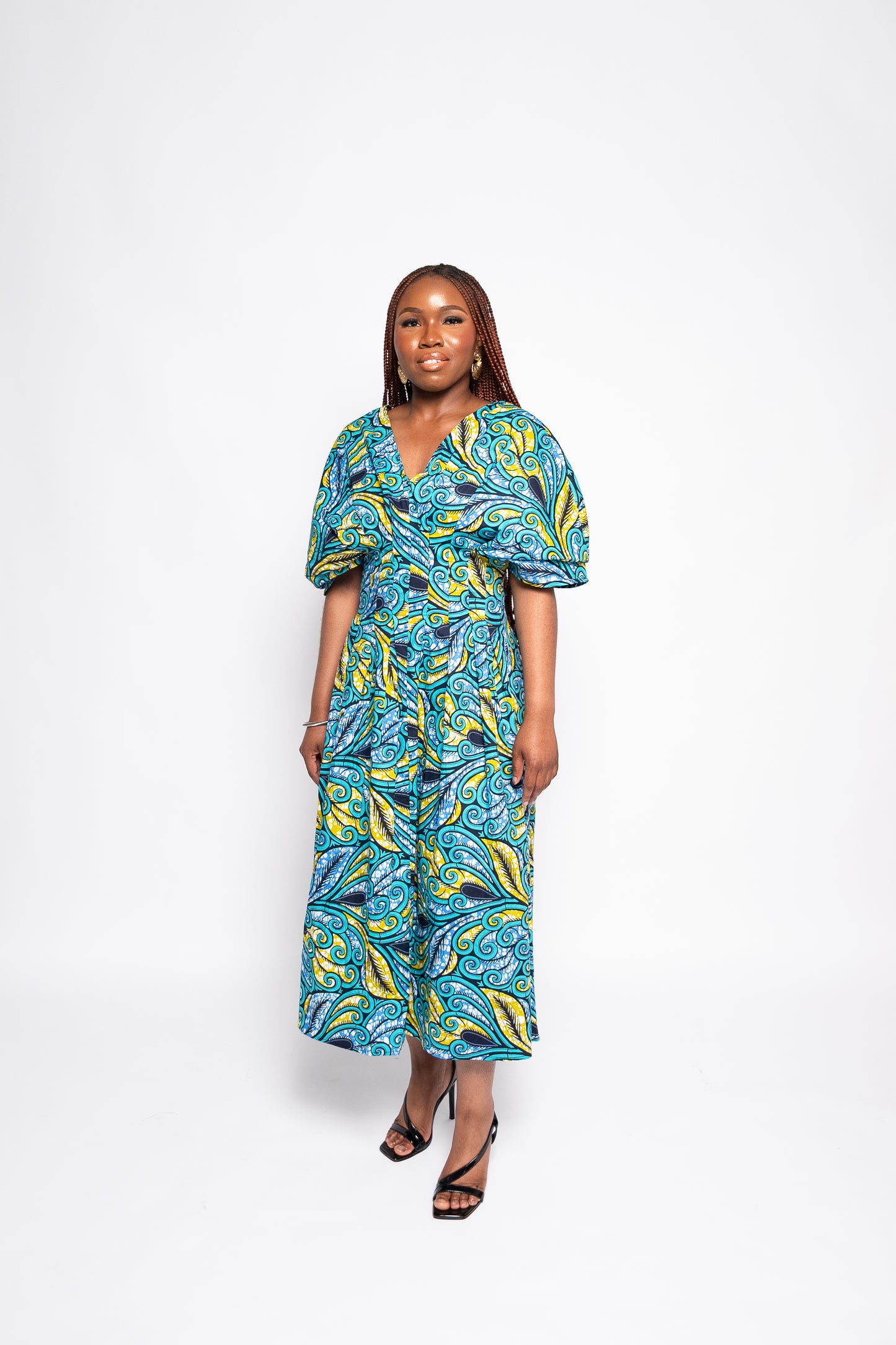 Itunu - African Print Batwing Sleeve Dress