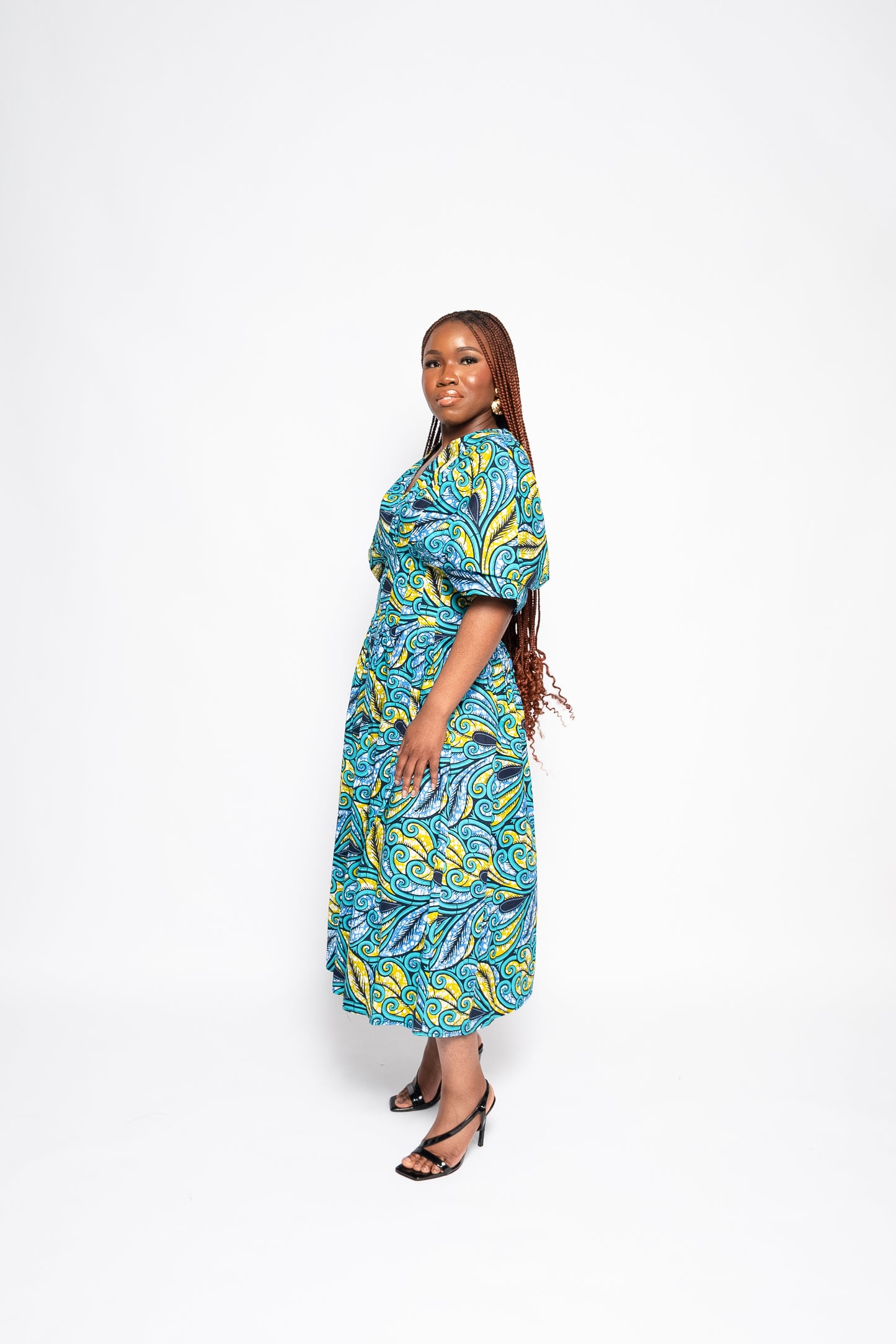 Itunu - African Print Batwing Sleeve Dress