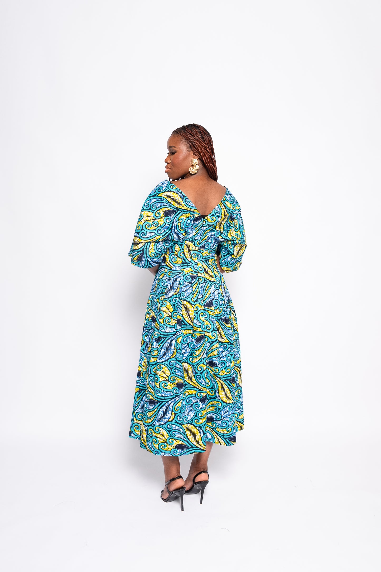 Itunu - African Print Batwing Sleeve Dress