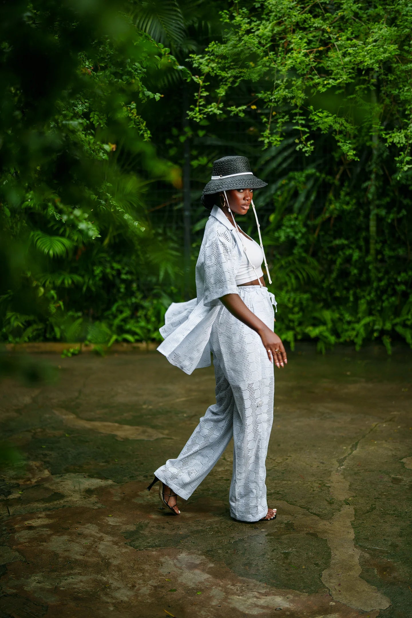 White Knit Pant Set