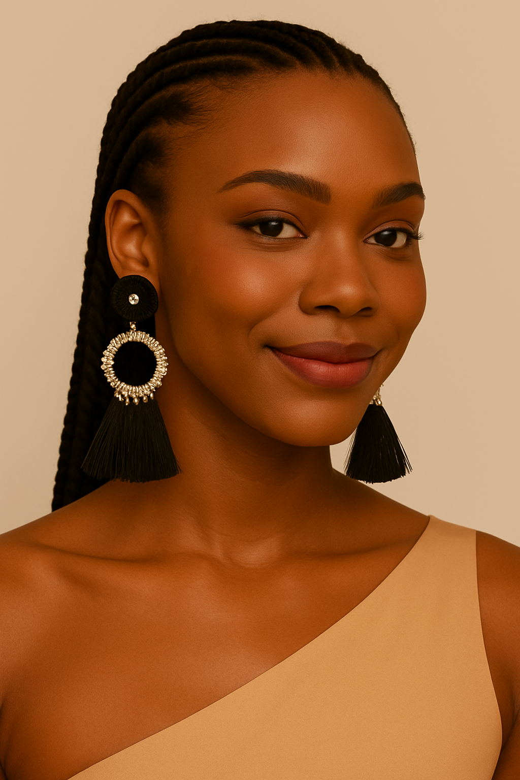 Barcelona Baby Black Fringe Statement Earrings