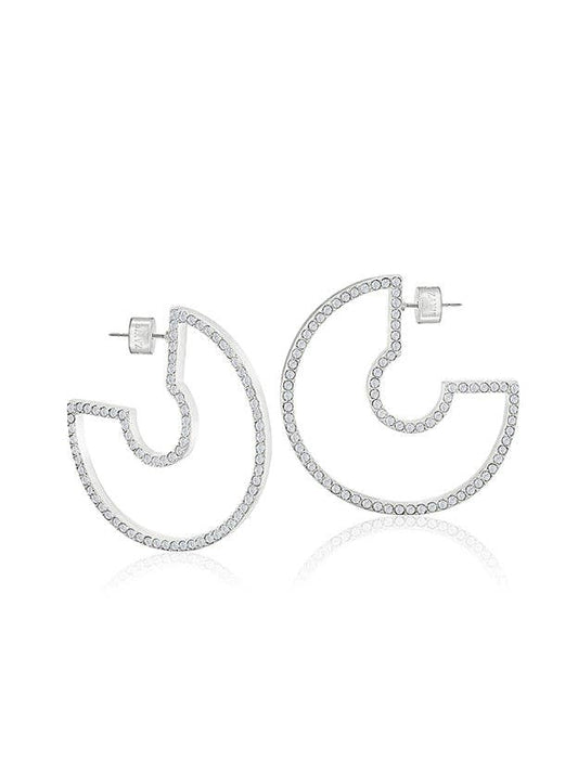 Pavé Three Quarter Hoop Earrings