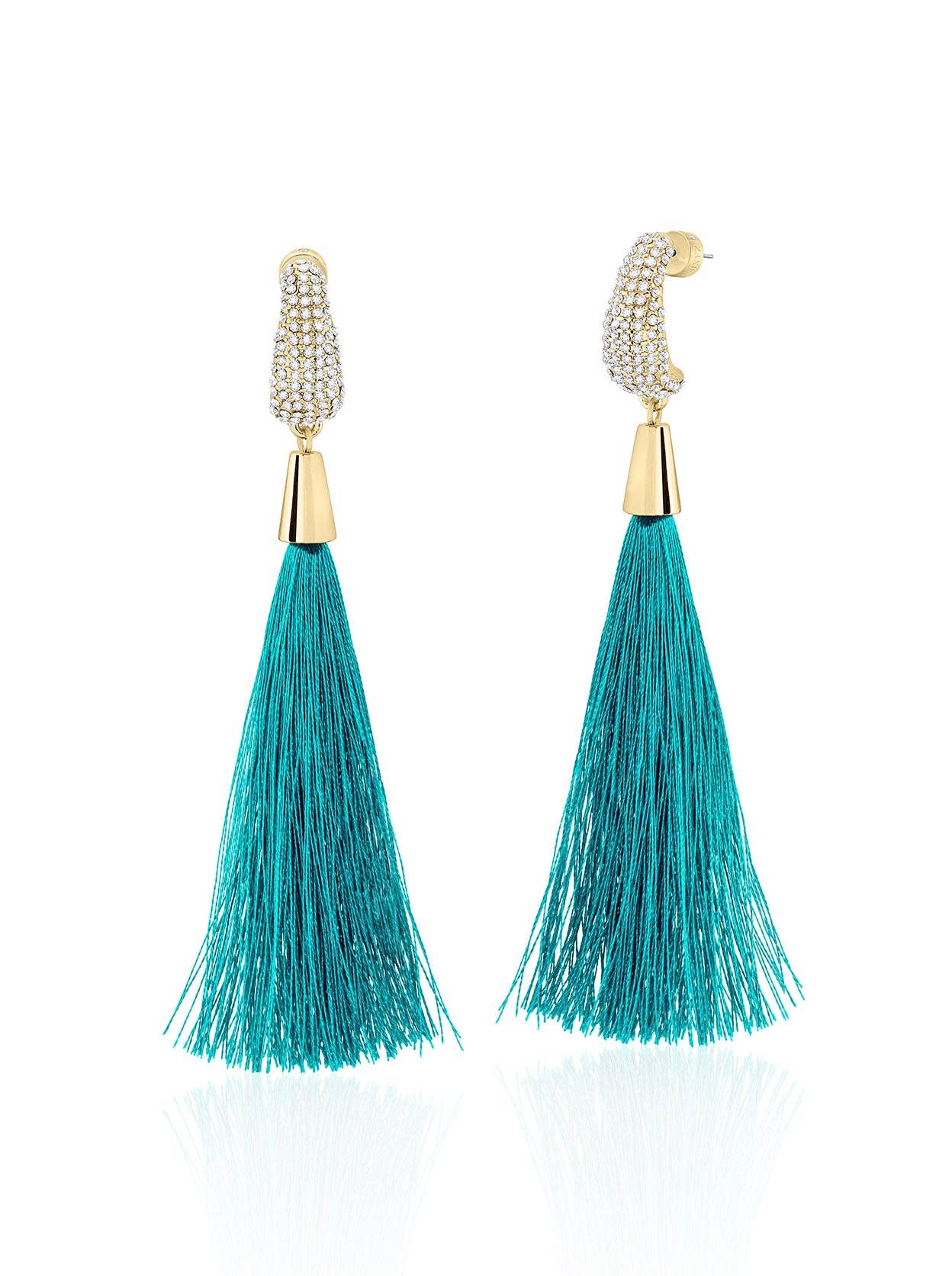 South Beach Teal Tassel Earrings