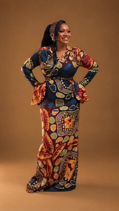 Lara African Print Maxi Dress