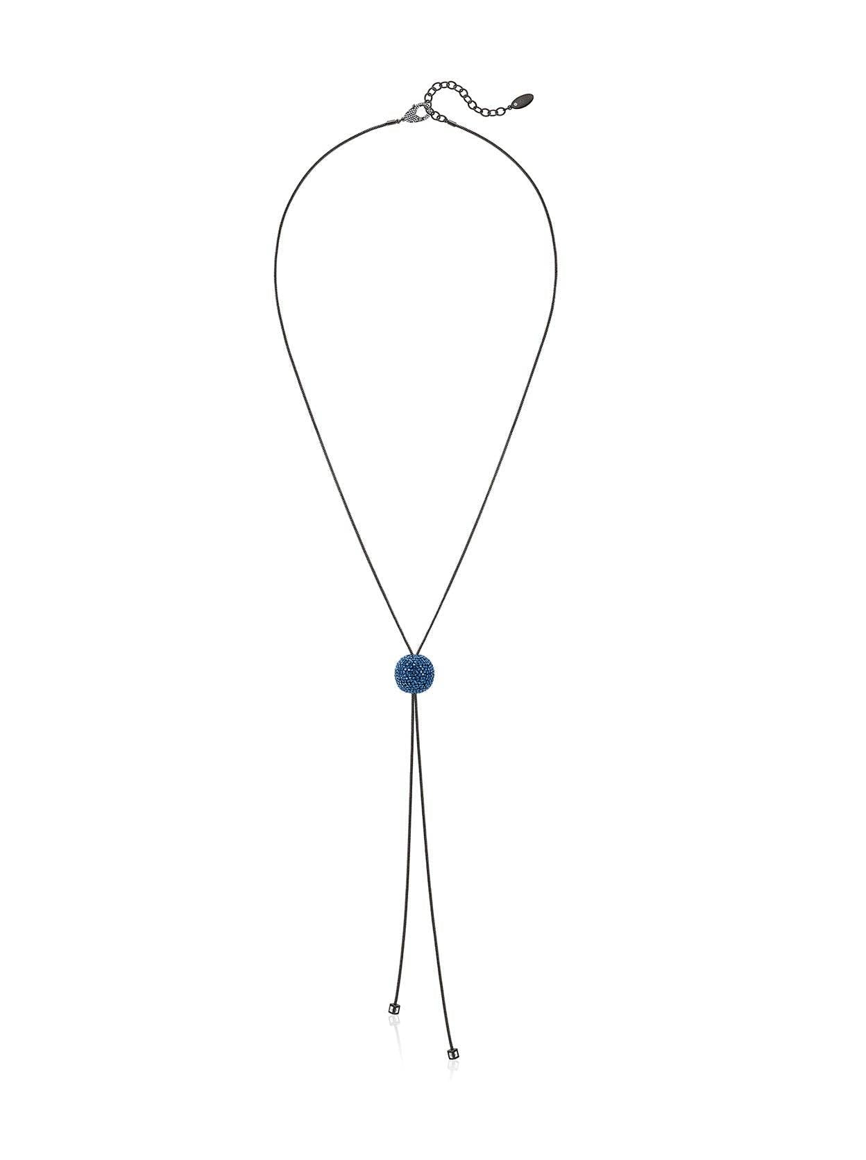 Blue Crystal Lariat Necklace