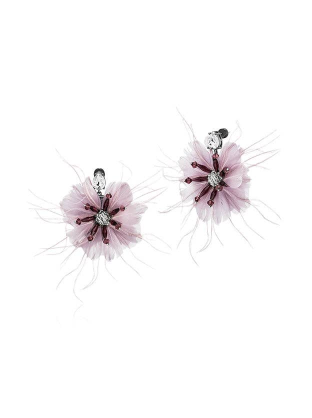 Fleur Elegance Stud Earrings: Hematite