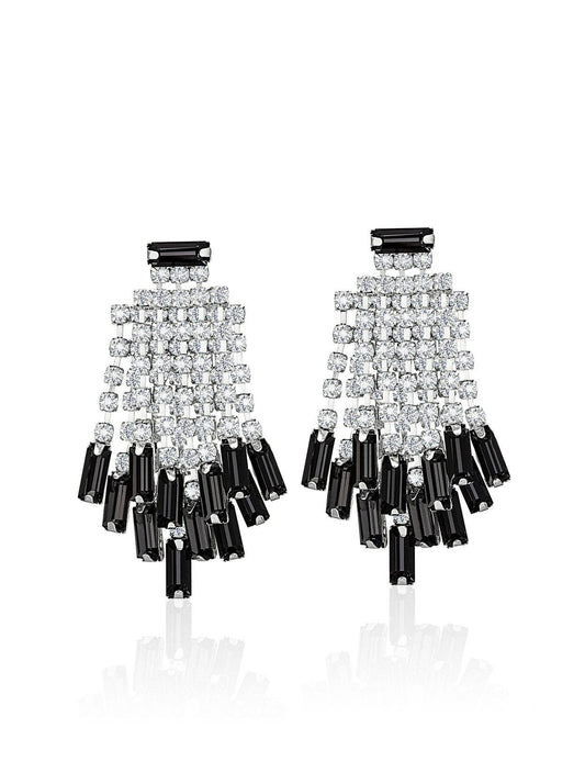 Two Tone Crystal Dangle Earrings