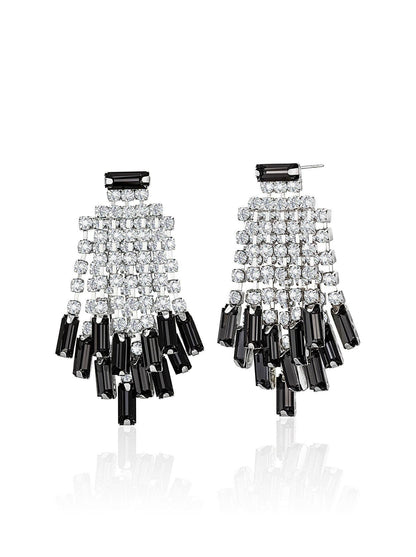 Two Tone Crystal Dangle Earrings