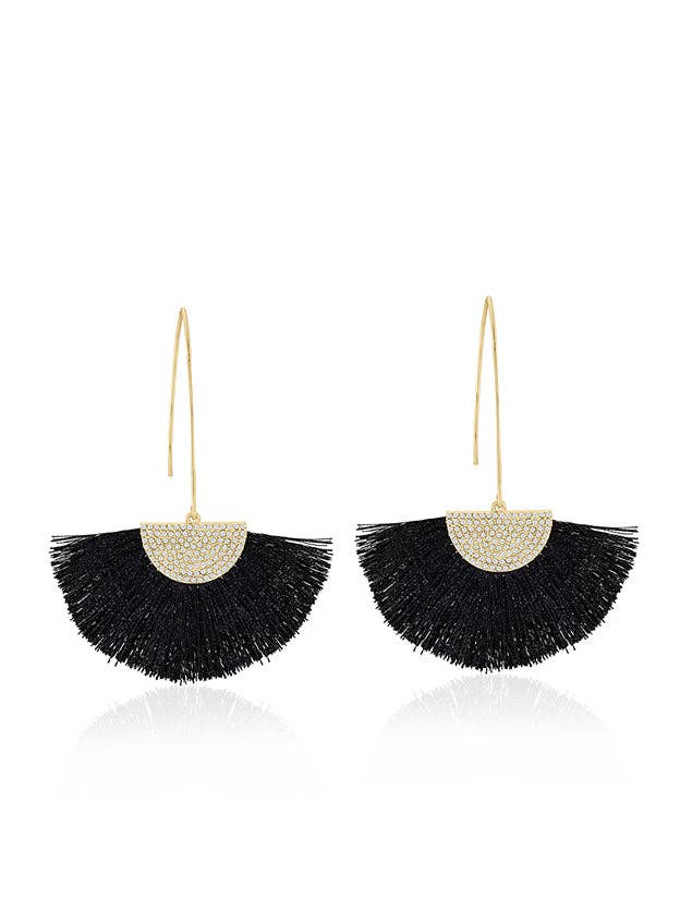 Coconut Grove Black Fringe Earrings