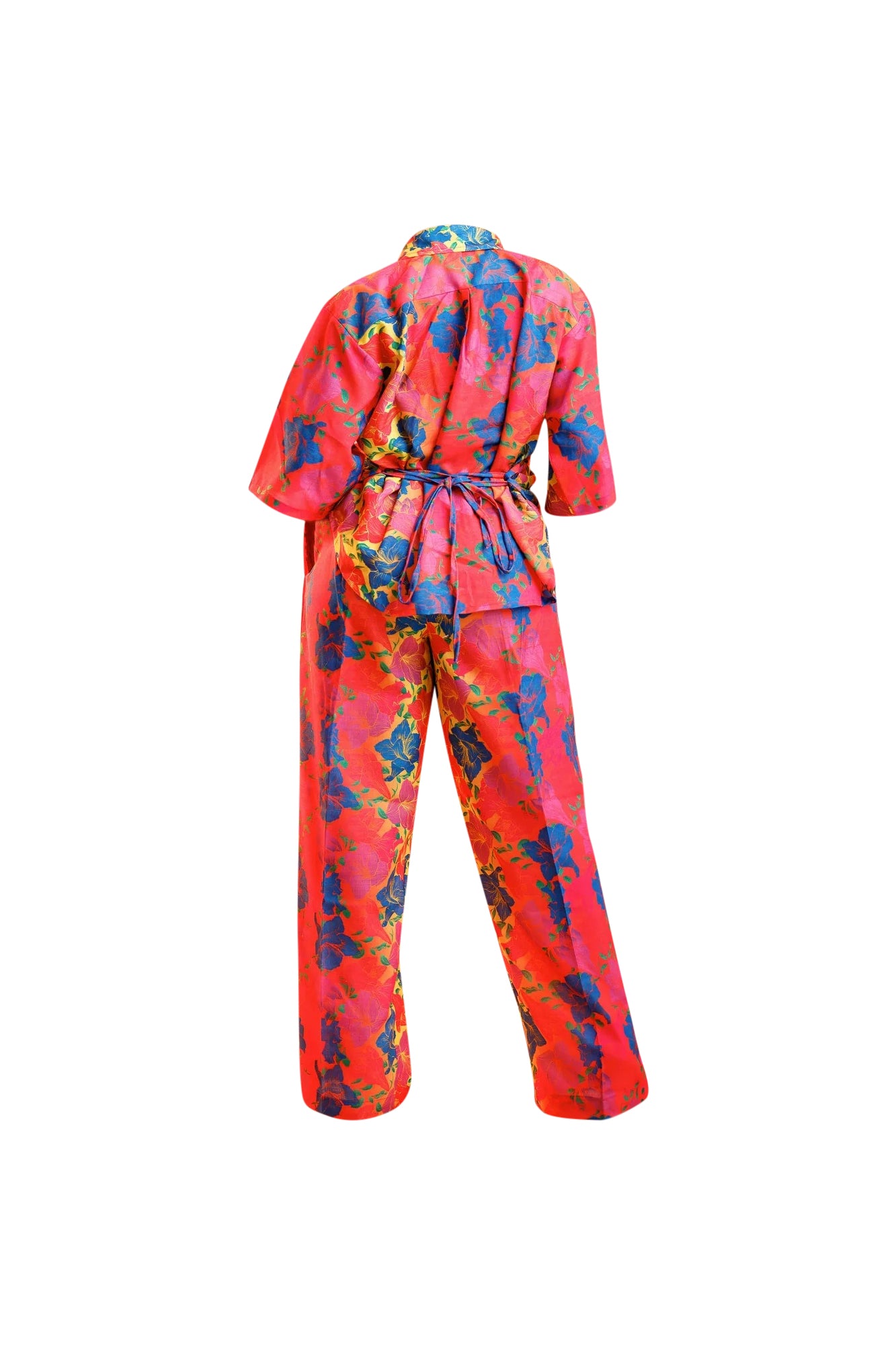 Flowers on A Sunset Linen Pant Set