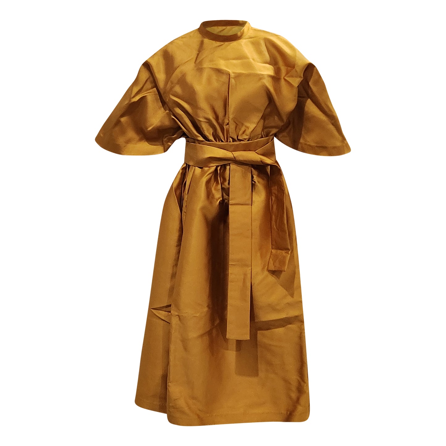 Gathered Silk Taffeta Dress