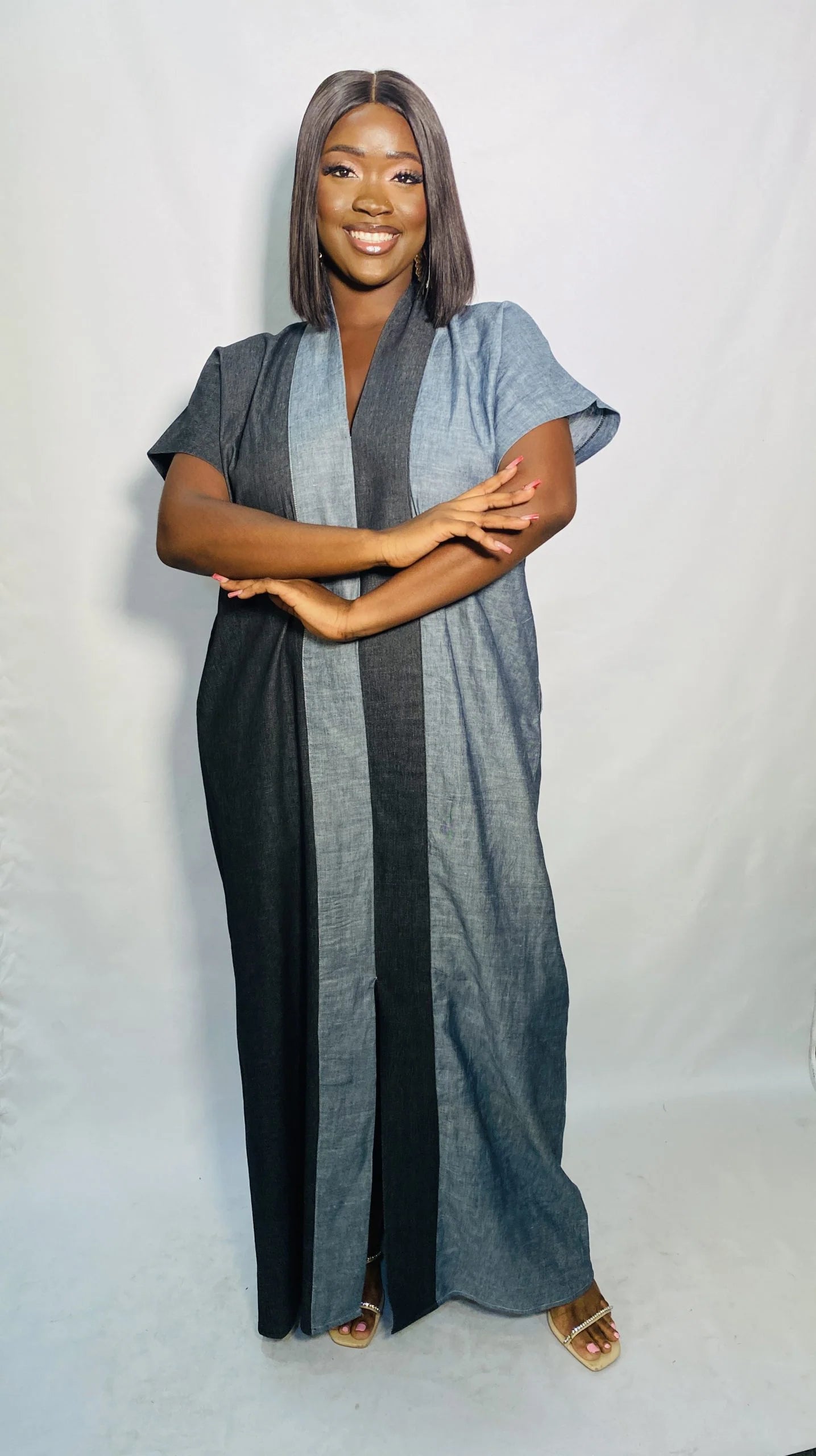 Half & Half Denim Boubou