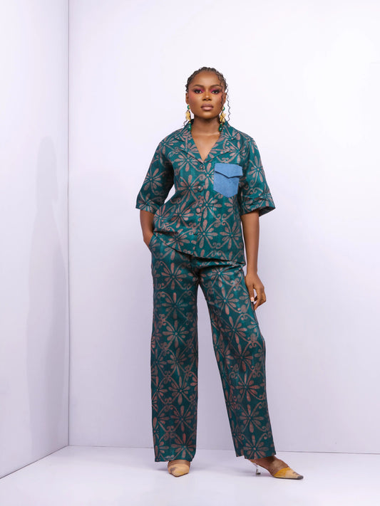 Ola Pant Set (Hand-Dyed) - Green