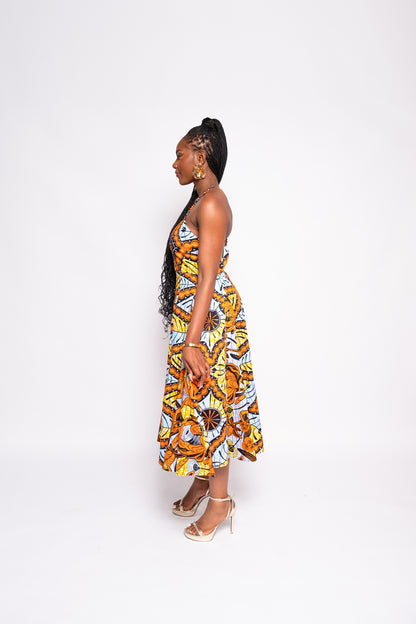 Ayo - African Print Ankara Halter Midi Dress