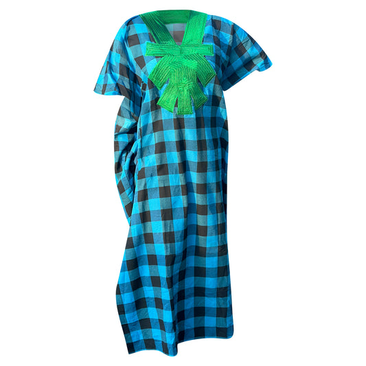 Lammie Check Kaftan - Blue/Black