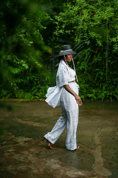 White Knit Pant Set
