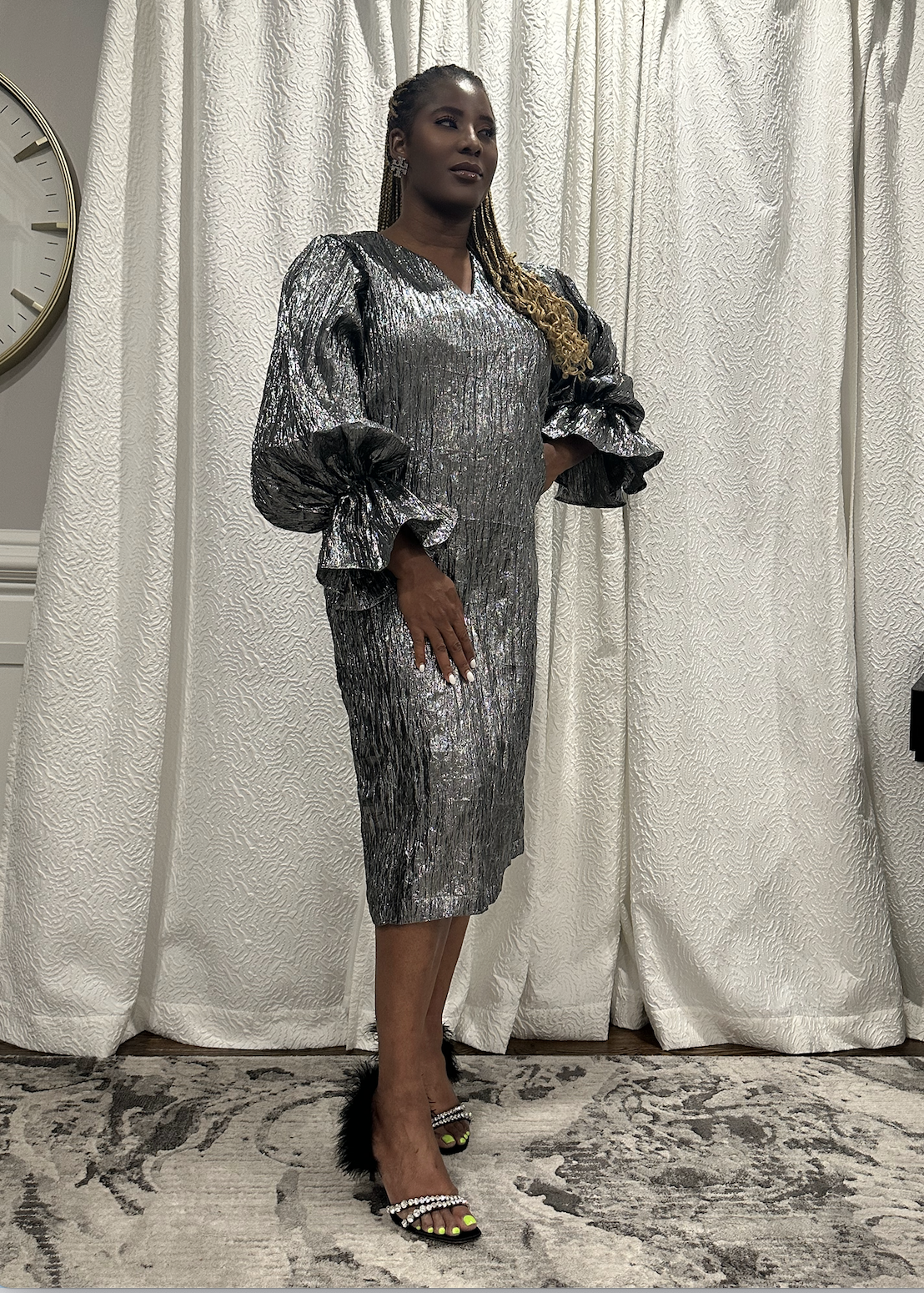 Metallic Shift Dress