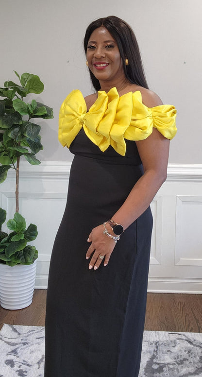 Fuchsia / Orange - Bow Dress