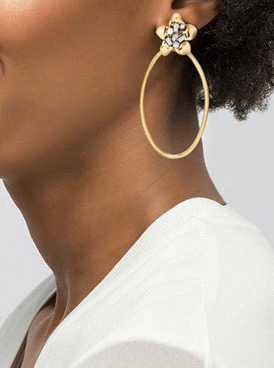 Baby Blooms Oblong Hoop Earrings