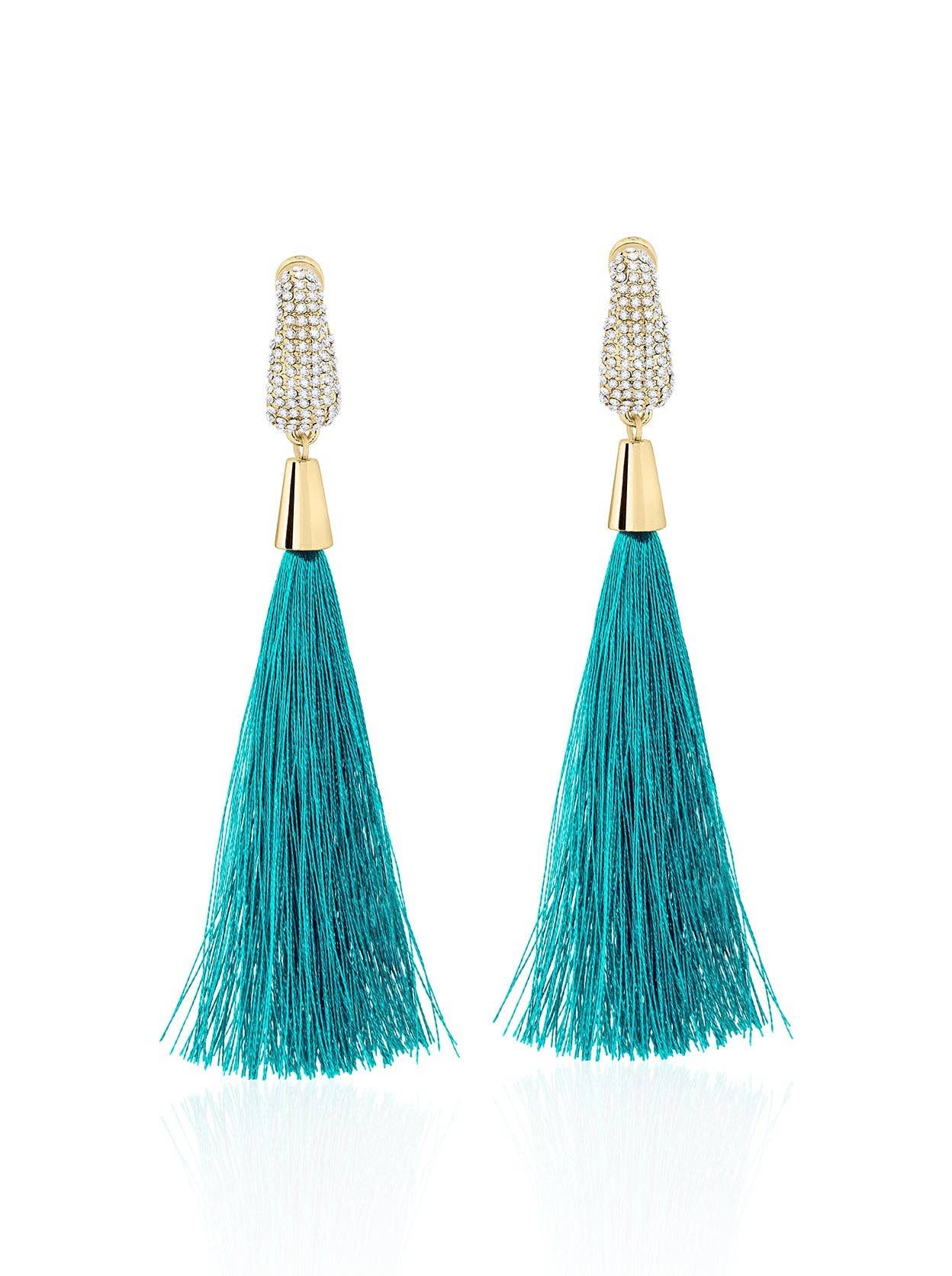 South Beach Teal Tassel Earrings