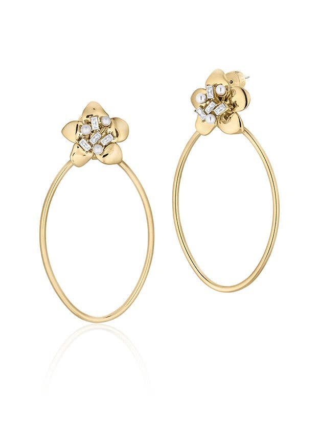 Baby Blooms Oblong Hoop Earrings